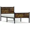 Image de vidaXL Cadre de lit en métal sans matelas chêne fumé 75x190 cm