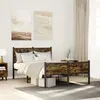 Image de vidaXL Cadre de lit en métal sans matelas chêne fumé 120x200 cm