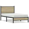 Image de vidaXL Cadre de lit en métal sans matelas chêne sonoma 75x190 cm