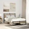 Image de vidaXL Cadre de lit en métal sans matelas chêne sonoma 120x190 cm