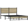 Image de vidaXL Cadre de lit en métal sans matelas chêne sonoma 140x190 cm