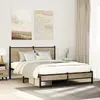 Image de vidaXL Cadre de lit en métal sans matelas chêne sonoma 140x190 cm