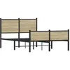 Image de vidaXL Cadre de lit en métal sans matelas chêne sonoma 120x200 cm