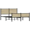 Image de vidaXL Cadre de lit en métal sans matelas chêne sonoma 140x190 cm