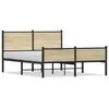 Image de vidaXL Cadre de lit en métal sans matelas chêne sonoma 140x190 cm