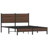 Image de vidaXL Cadre de lit en métal sans matelas chêne marron 140x200 cm
