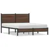 Image de vidaXL Cadre de lit en métal sans matelas chêne marron 150x200 cm
