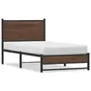 Image de vidaXL Cadre de lit en métal sans matelas chêne marron 75x190 cm