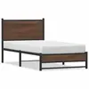 Image de vidaXL Cadre de lit en métal sans matelas chêne marron 90x190 cm