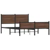 Image de vidaXL Cadre de lit en métal sans matelas chêne marron 137x190 cm