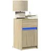 Image de vidaXL Armoire de chevet avec lumières LED chêne sonoma