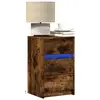 Image de vidaXL Armoire de chevet et lumières LED chêne fumé bois d'ingénierie