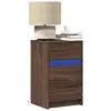 Image de vidaXL Armoire de chevet et lumières LED chêne marron bois ingénierie