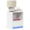 Image de vidaXL Armoires de chevet et lumières LED 2pcs blanc bois d'ingénierie