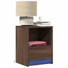 Image de vidaXL Armoire de chevet et lumières LED chêne marron bois ingénierie