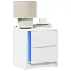 Image de vidaXL Armoire de chevet avec lumières LED blanc bois d'ingénierie