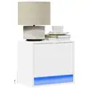 Image de vidaXL Tables de chevet murales avec lumières LED 2 pcs blanc