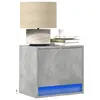 Image de vidaXL Tables de chevet murales avec lumières LED 2 pcs gris béton
