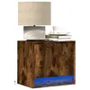 Image de vidaXL Tables de chevet murales avec lumières LED 2 pcs chêne fumé