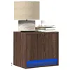Image de vidaXL Tables de chevet murales avec lumières LED 2 pcs chêne marron