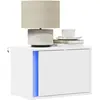 Image de vidaXL Table de chevet murale avec lumières LED blanc