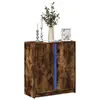 Image de vidaXL Buffet avec LED chêne fumé 77x34x85 cm bois d'ingénierie