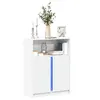 Image de vidaXL Buffet avec LED blanc 77x34x100 cm bois d'ingénierie