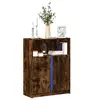 Image de vidaXL Buffet avec LED chêne fumé 77x34x100 cm bois d'ingénierie