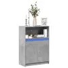 Image de vidaXL Buffet avec LED gris béton 72x34x100 cm bois d'ingénierie