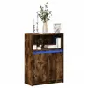Image de vidaXL Buffet avec LED chêne fumé 72x34x100 cm bois d'ingénierie