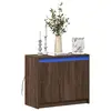 Image de vidaXL Buffet avec LED chêne marron 72x34x61 cm bois d'ingénierie