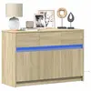 Image de vidaXL Meuble TV avec LED chêne sonoma 91x34x61 cm bois d'ingénierie