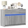 Image de vidaXL Meuble TV avec LED sonoma gris 91x34x61 cm bois d'ingénierie
