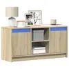 Image de vidaXL Meuble TV avec LED chêne sonoma 100x34x50 cm bois d'ingénierie