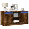 Image de vidaXL Meuble TV avec LED chêne fumé 100x34x50 cm bois d'ingénierie