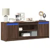Image de vidaXL Meuble TV avec LED chêne marron 139,5x34x50cm bois d'ingénierie