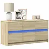 Image de vidaXL Meuble TV avec LED chêne sonoma 100x34x50 cm bois d'ingénierie