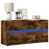 Image de vidaXL Meuble TV avec LED chêne fumé 100x34x50 cm bois d'ingénierie