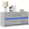 Image de vidaXL Meuble TV avec LED sonoma gris 100x34x50 cm bois d'ingénierie