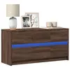 Image de vidaXL Meuble TV avec LED chêne marron 100x34x50 cm bois d'ingénierie