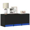 Image de vidaXL Meuble TV avec LED noir 97x34x40 cm bois d'ingénierie