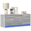 Image de vidaXL Meuble TV avec LED sonoma gris 97x34x40 cm bois d'ingénierie