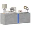 Image de vidaXL Meuble TV mural avec lumières LED gris béton 100x31x35 cm