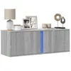 Image de vidaXL Meuble TV mural avec lumières LED sonoma gris 100x31x35 cm