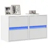 Image de vidaXL Meubles TV muraux avec lumières LED 2 pcs blanc 41x31x45 cm