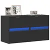 Image de vidaXL Meubles TV muraux avec lumières LED 2 pcs noir 41x31x45 cm