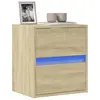 Image de vidaXL Meuble TV mural avec lumières LED chêne sonoma 41x31x45 cm