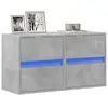 Image de vidaXL Meubles TV muraux et lumières LED 2 pcs gris béton 41x31x45 cm