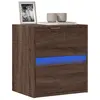 Image de vidaXL Meuble TV mural avec lumières LED chêne marron 41x31x45 cm