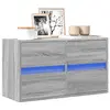 Image de vidaXL Meuble TV mural avec lumières LED sonoma gris 80x31x45 cm